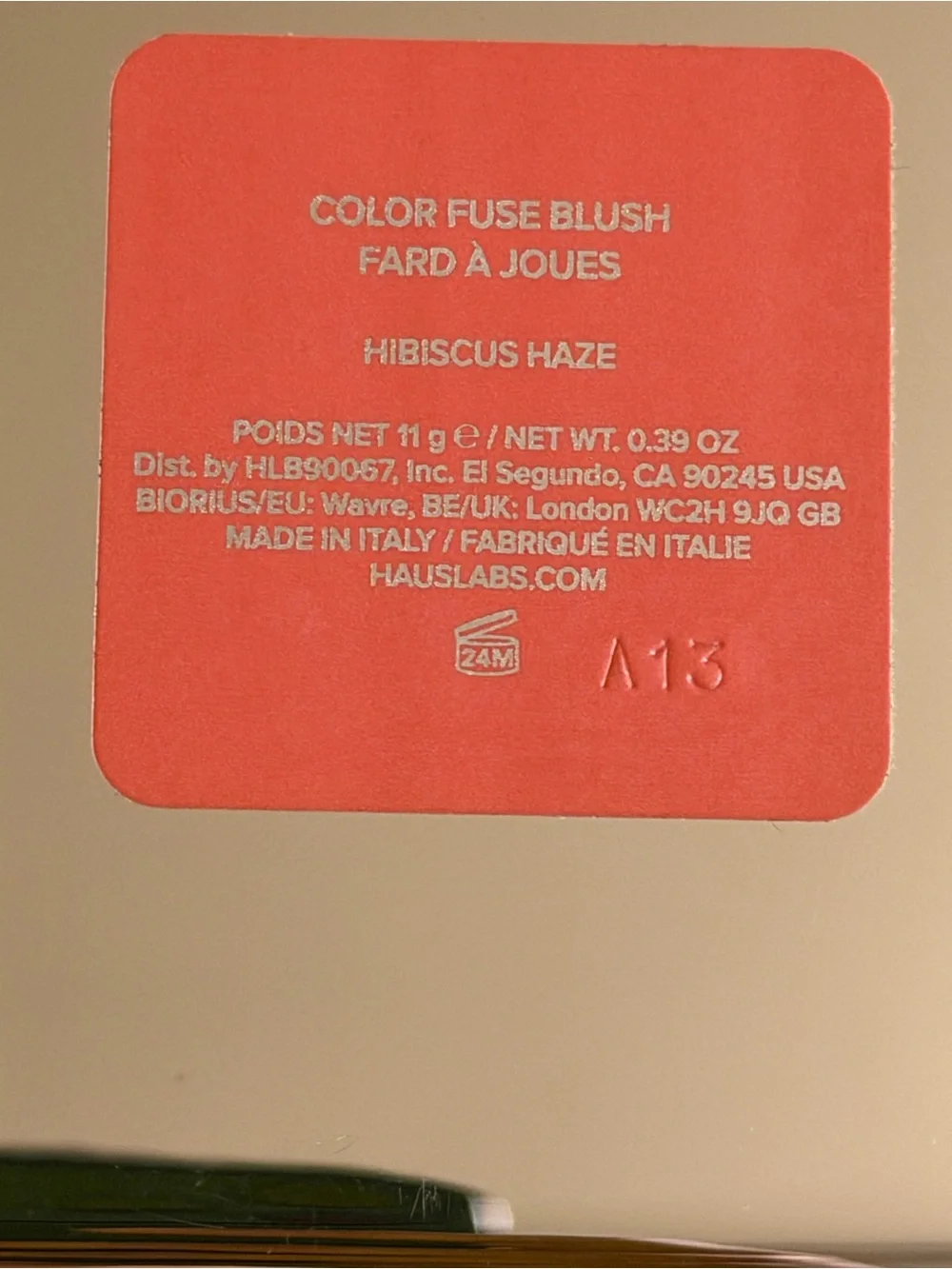 NWOT Haus Labs By Lady Gaga Color Fuse Blush Powder Hibiscus Haze 11 g / 0.29 Oz